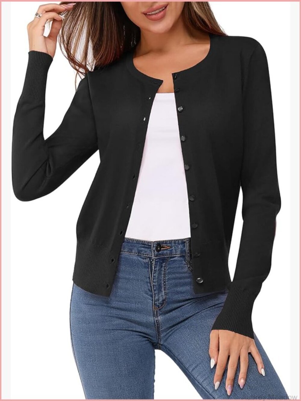 Women's Lightweight Long Sleeve Button Down Cardigan Soft Knit Sweater Top